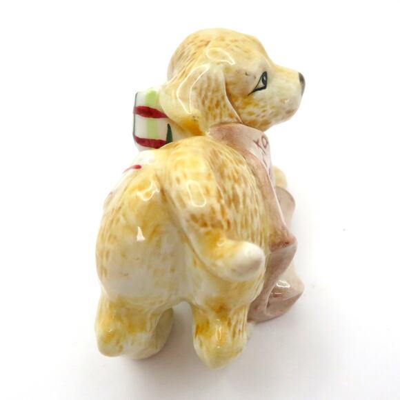 Fitz & Floyd Dear Santa Puppy Figurines Set of 2 Ceramic Christmas Holiday Decor - Picture 4 of 15